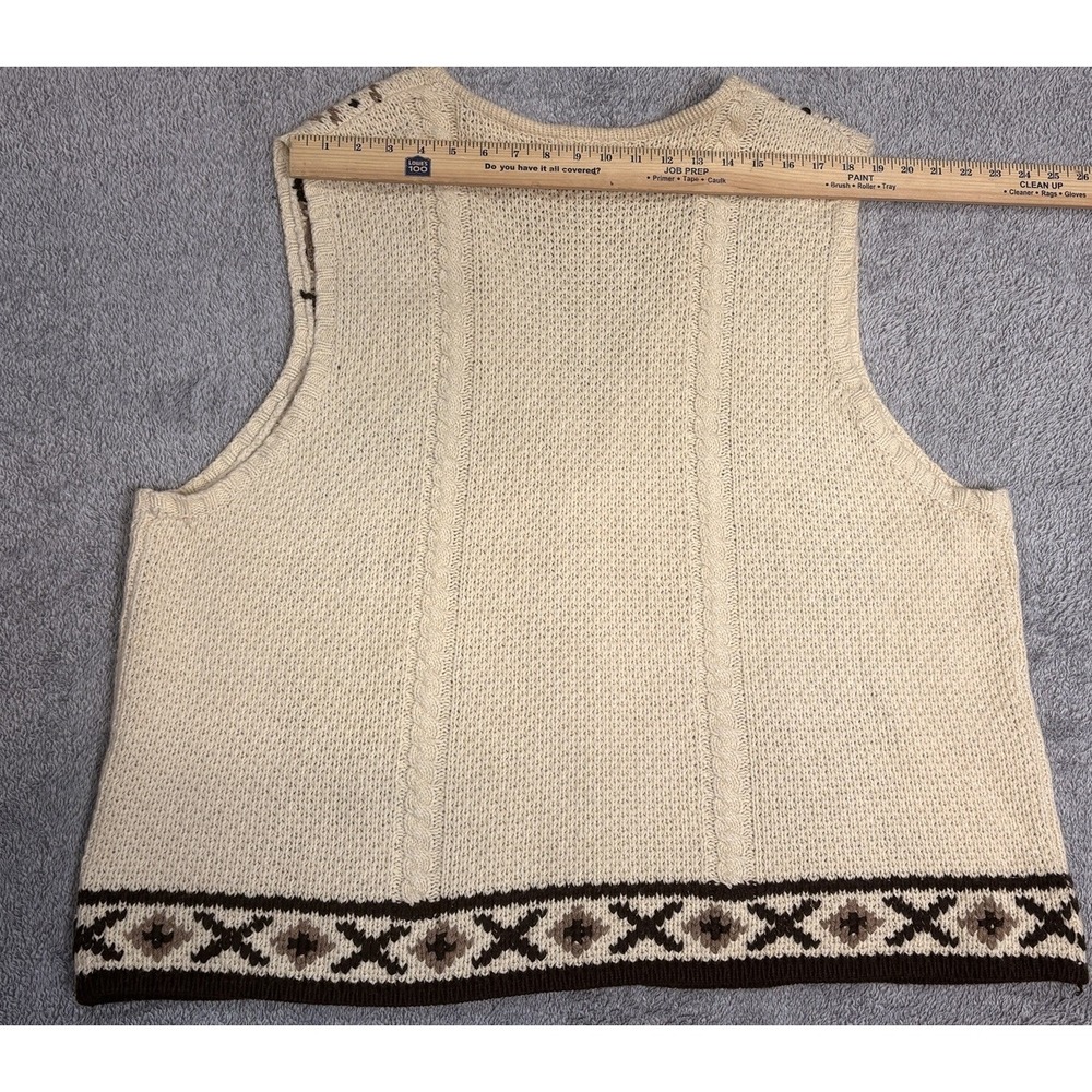 Vtg 90s Lane Bryant Designs & Co Fair Isle Zip Cableknit Sweater Vest Size 22/24 - Picture 8 of 8
